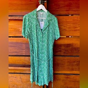 ASOS NWT Jacqueline de Young / green floral / Skater dress / size 12 / $40 MSRP